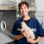 Dr. Kate Hurley Director of the UC Davis Koret Shelter Medicine Program, with kitten