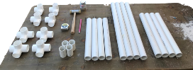 PVC pipe, fittings, and tools