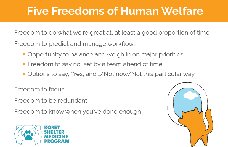 Five Freedoms of Human Welfare for Animal Shelter Workers