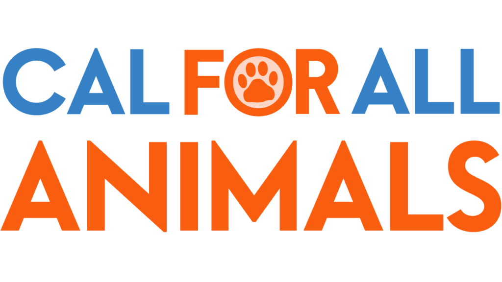 California for All Animals logo in blue and orange