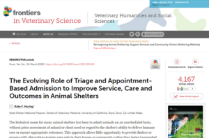 screenshot of Dr. Hurley's article in Frontiers in Veterinary Science